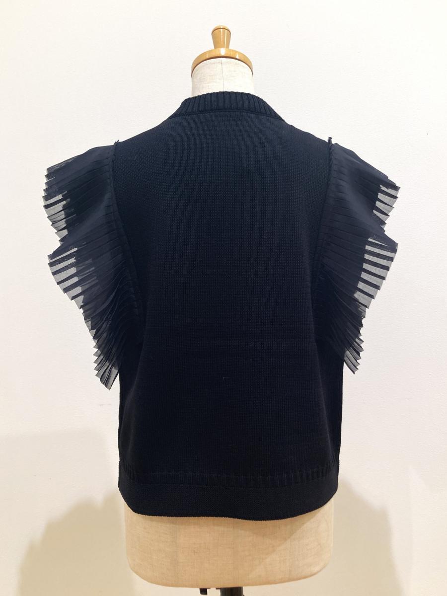 HYKE（ハイク）／ SLEEVELESS PLEATED GUERNSEY KNIT（11424）