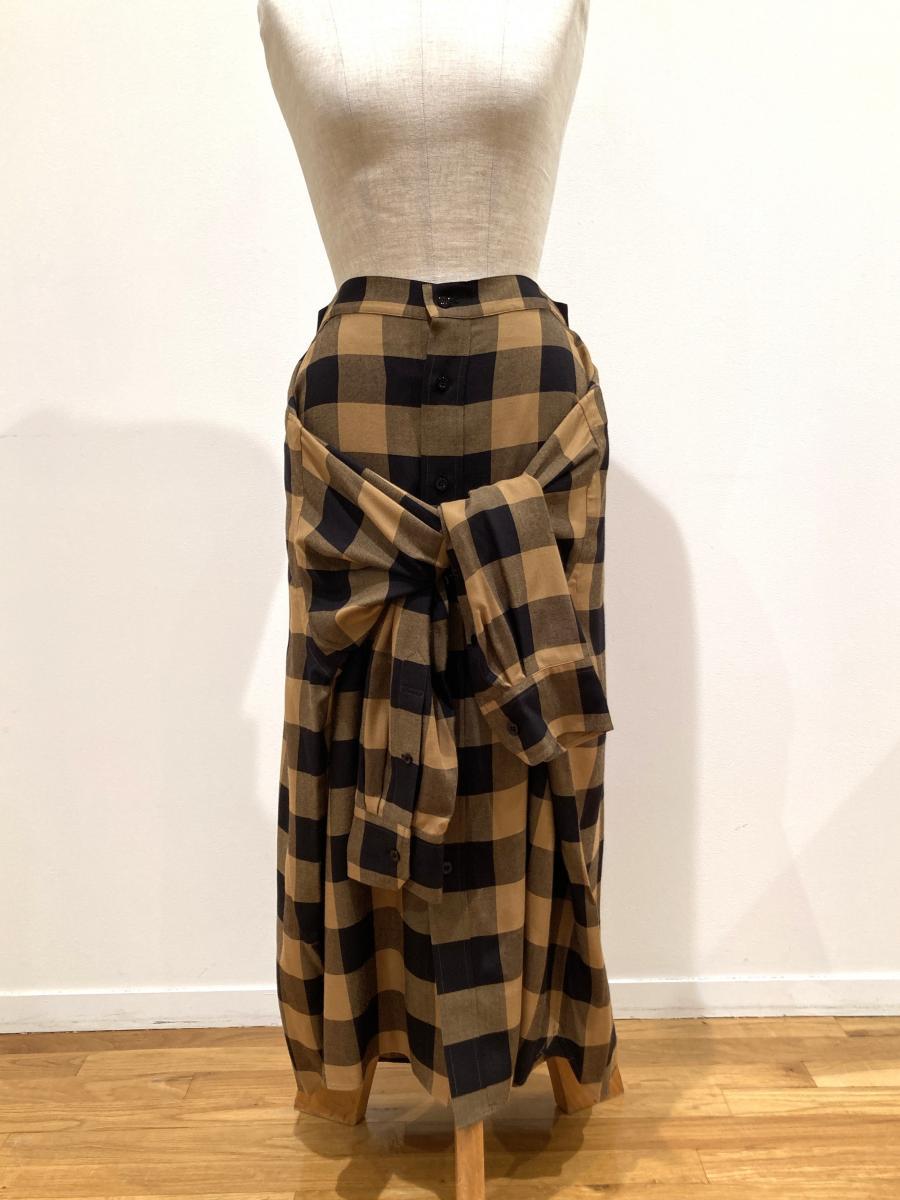 HYKE（ハイク）／ RAYON PLAID SHIRT INSPIRED SKIRT（14163）
