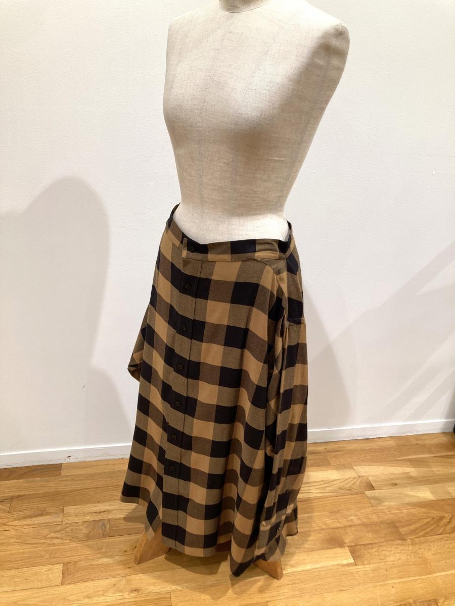 HYKE（ハイク）／ RAYON PLAID SHIRT INSPIRED SKIRT（14163）