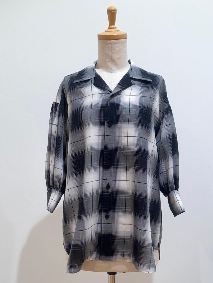 HYKE（ハイク）／ T/W OMBRE CHECK BALLOON SLEEVE BLOUSE（15236）