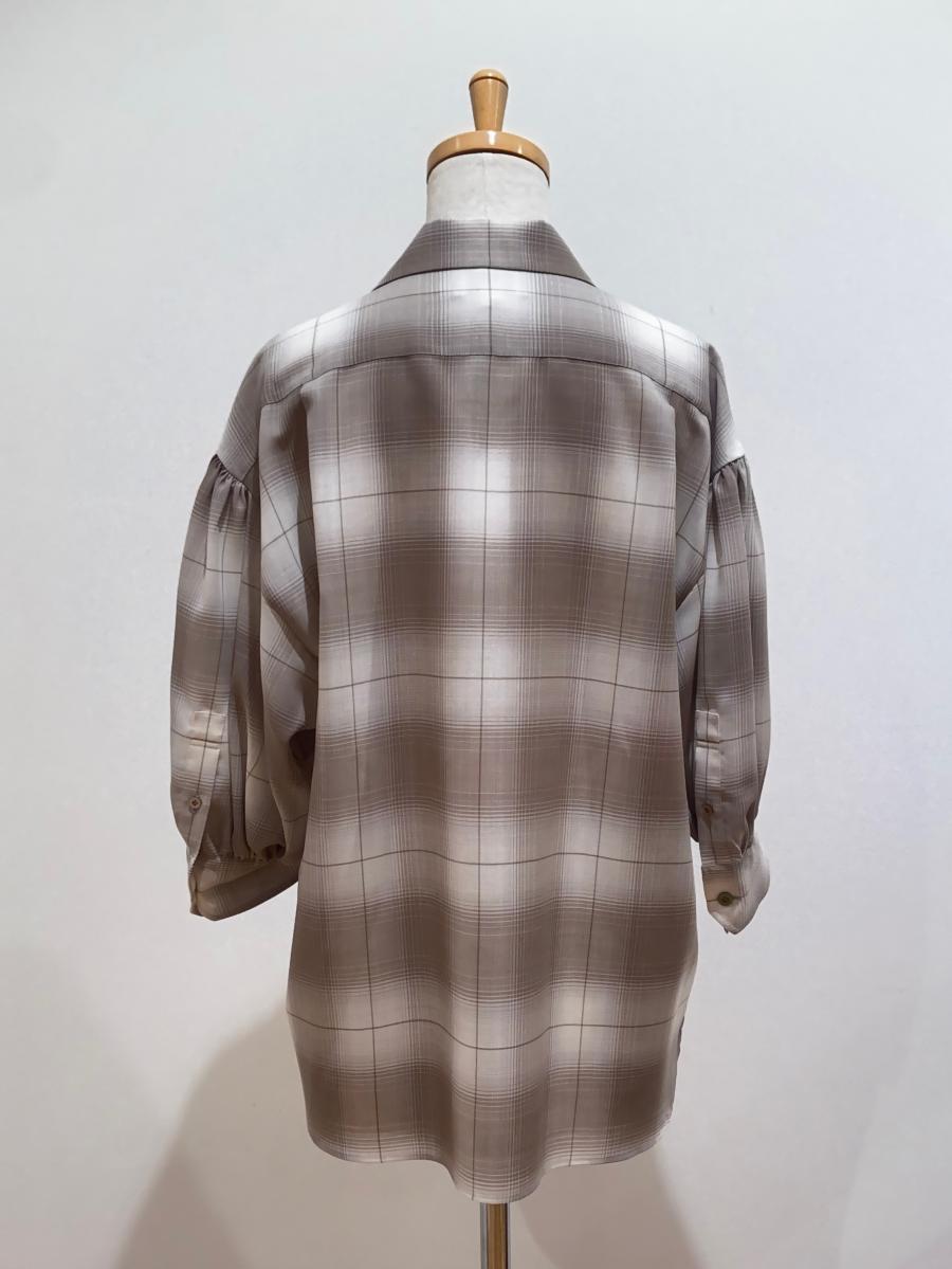 HYKE（ハイク）／ T/W OMBRE CHECK BALLOON SLEEVE BLOUSE（15236）