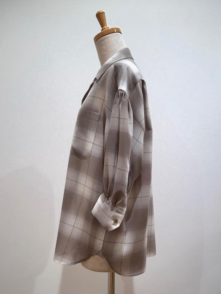 HYKE（ハイク）／ T/W OMBRE CHECK BALLOON SLEEVE BLOUSE（15236）