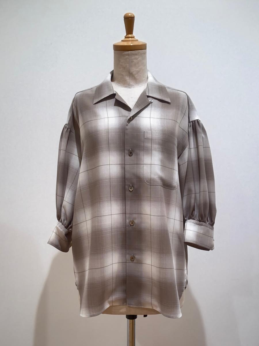 HYKE（ハイク）／ T/W OMBRE CHECK BALLOON SLEEVE BLOUSE（15236）