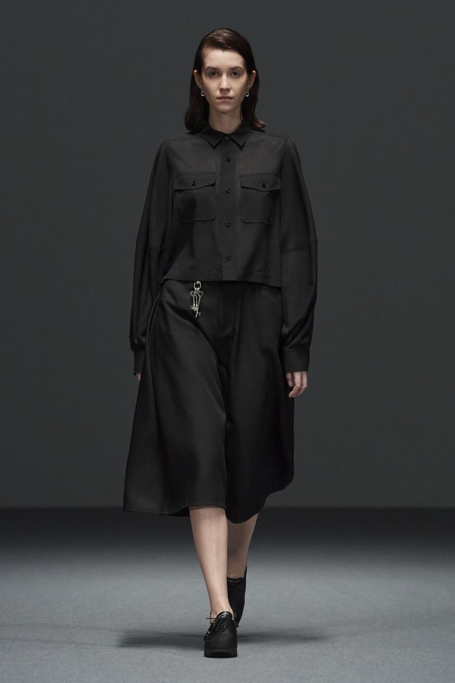 HYKE（ハイク）／T/W VOILE BALLOON SLEEVE CROPPED SHIRT（15257）