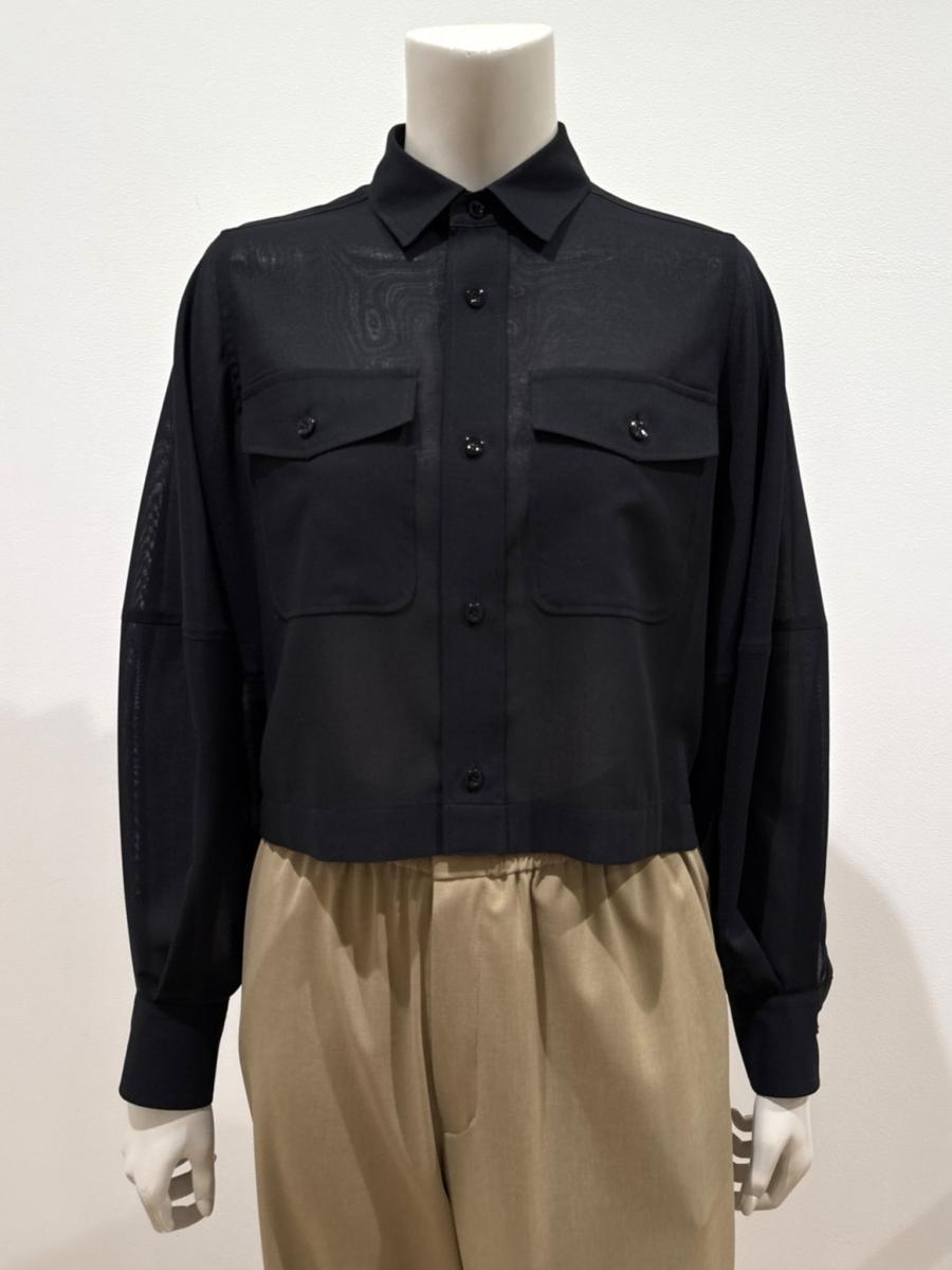 HYKE（ハイク）／T/W VOILE BALLOON SLEEVE CROPPED SHIRT（15257）