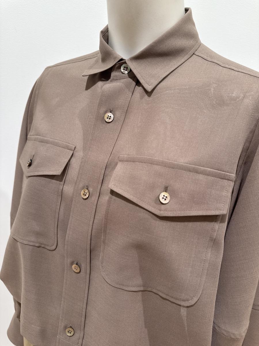 HYKE（ハイク）／T/W VOILE BALLOON SLEEVE CROPPED SHIRT（15257）