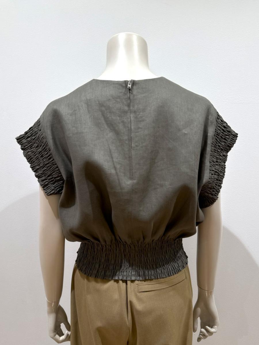 HYKE（ハイク）／LINEN SHIRRED BLOUSE（15269）