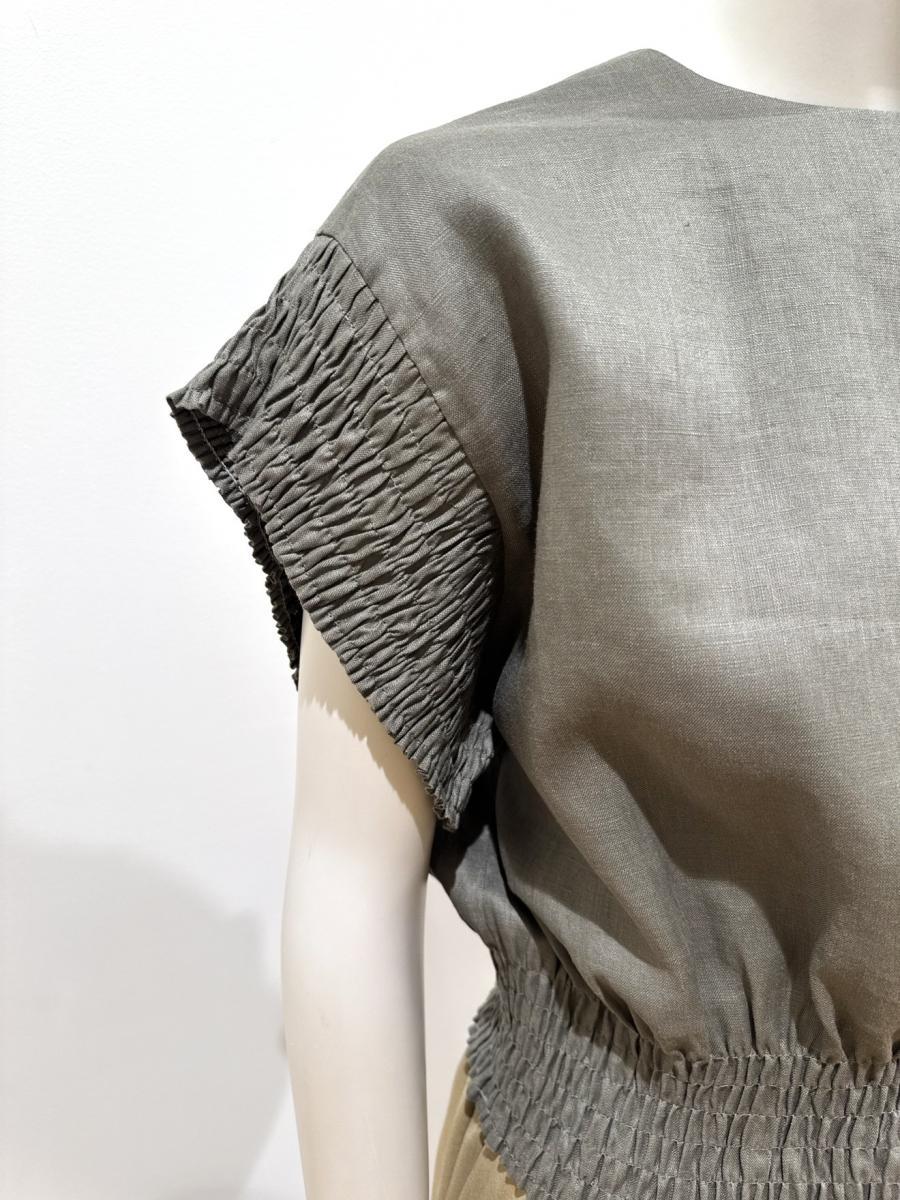 HYKE（ハイク）／LINEN SHIRRED BLOUSE（15269）