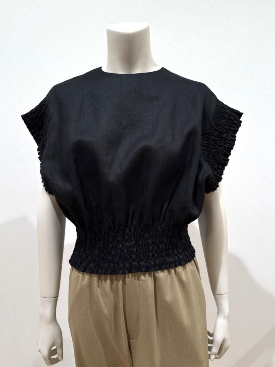 HYKE（ハイク）／LINEN SHIRRED BLOUSE（15269）