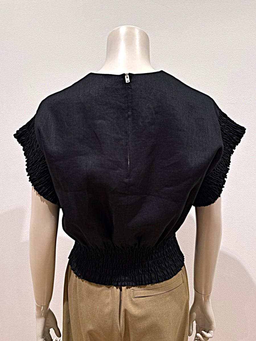 HYKE（ハイク）／LINEN SHIRRED BLOUSE（15269）