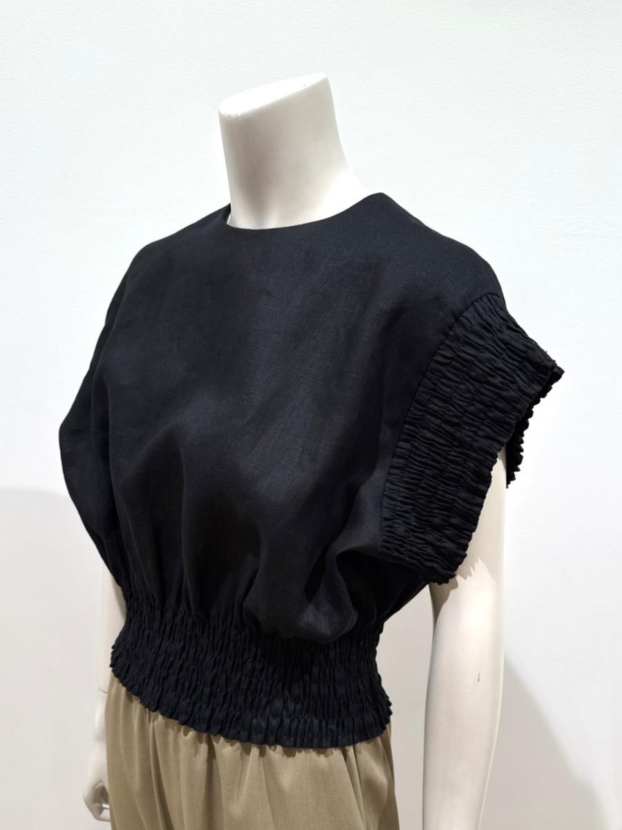 HYKE（ハイク）／LINEN SHIRRED BLOUSE（15269）