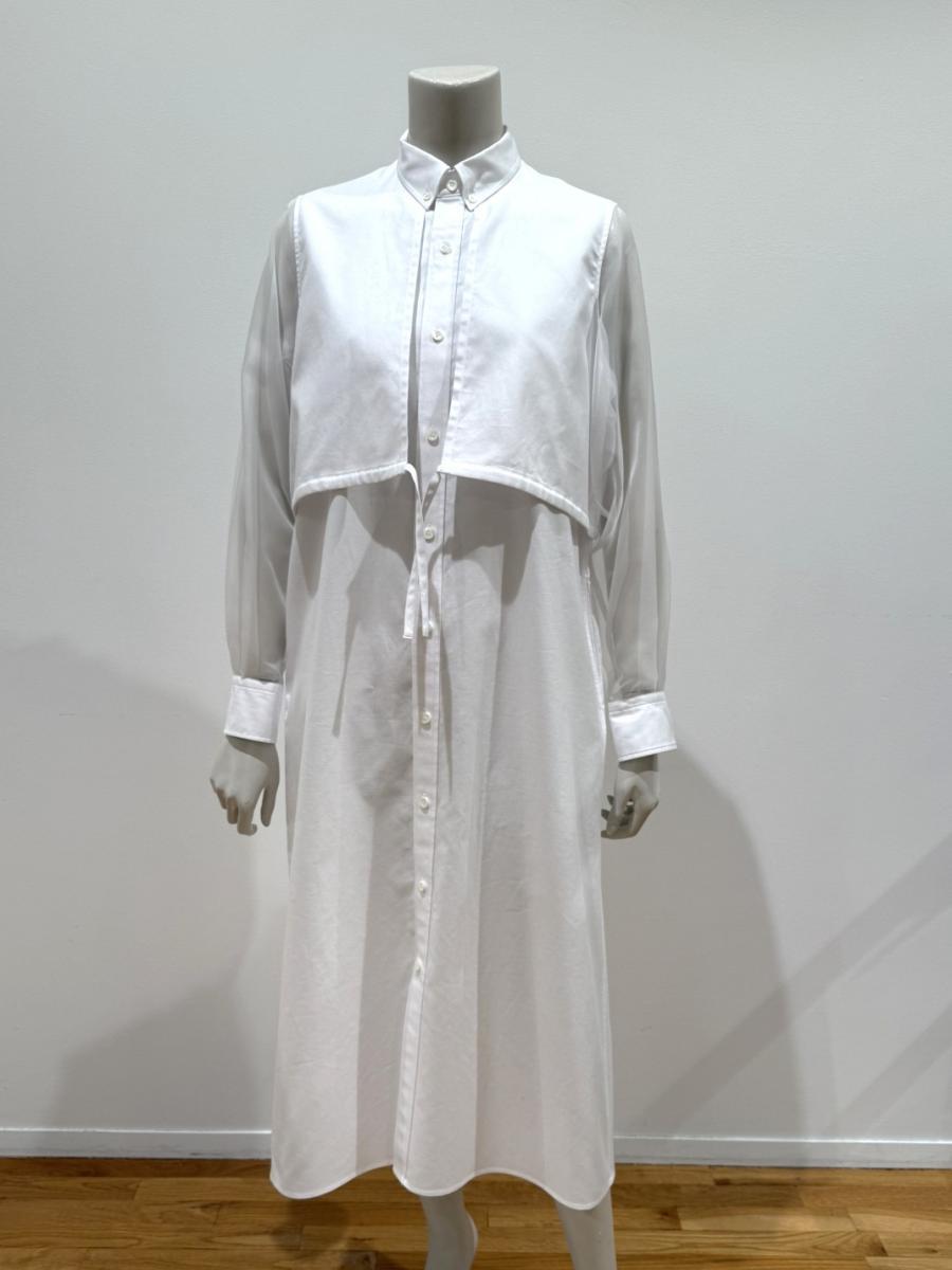 HYKE（ハイク）／OXFORD SHEER SLEEVE DRESS（16252）