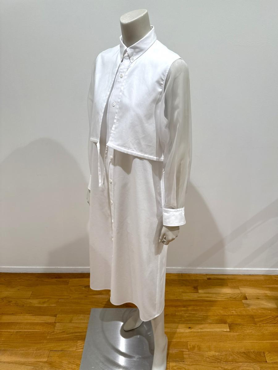 HYKE（ハイク）／OXFORD SHEER SLEEVE DRESS（16252）