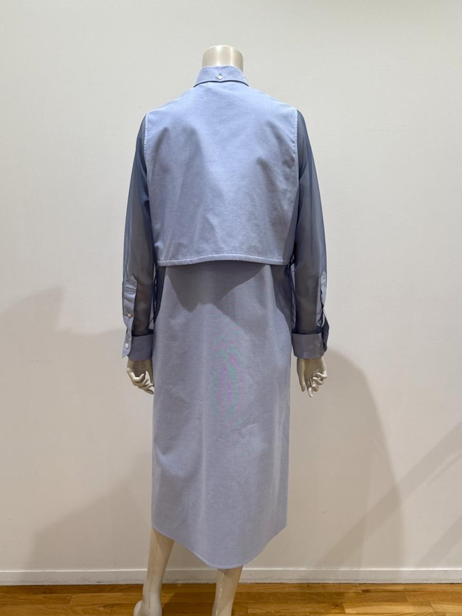 HYKE（ハイク）／OXFORD SHEER SLEEVE DRESS（16252）