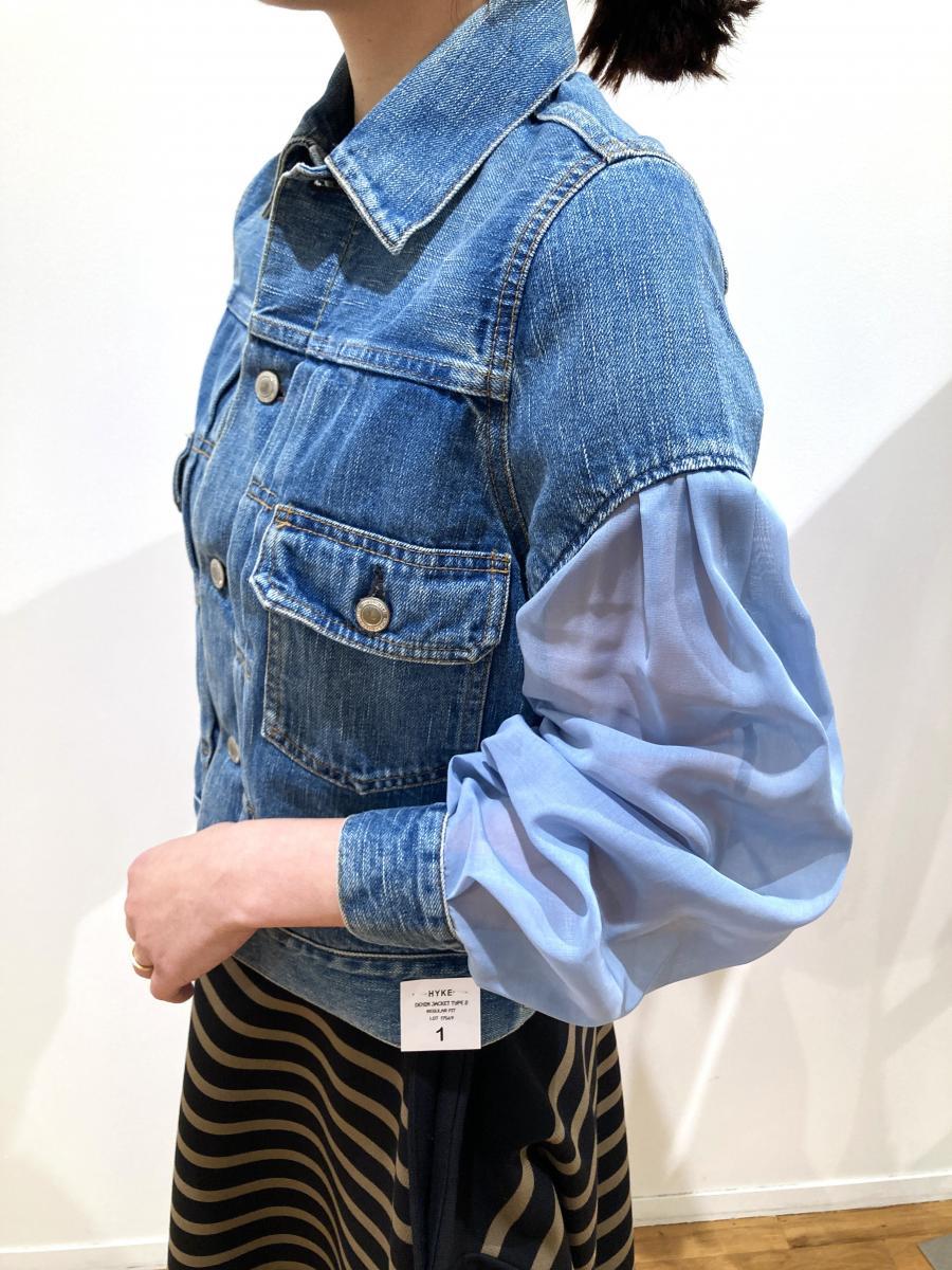 HYKE（ハイク）／BALLOON SLEEVE DENIM JACKET TYPE2/REGULAR FIT (SHEER SLEEVE)（17569）