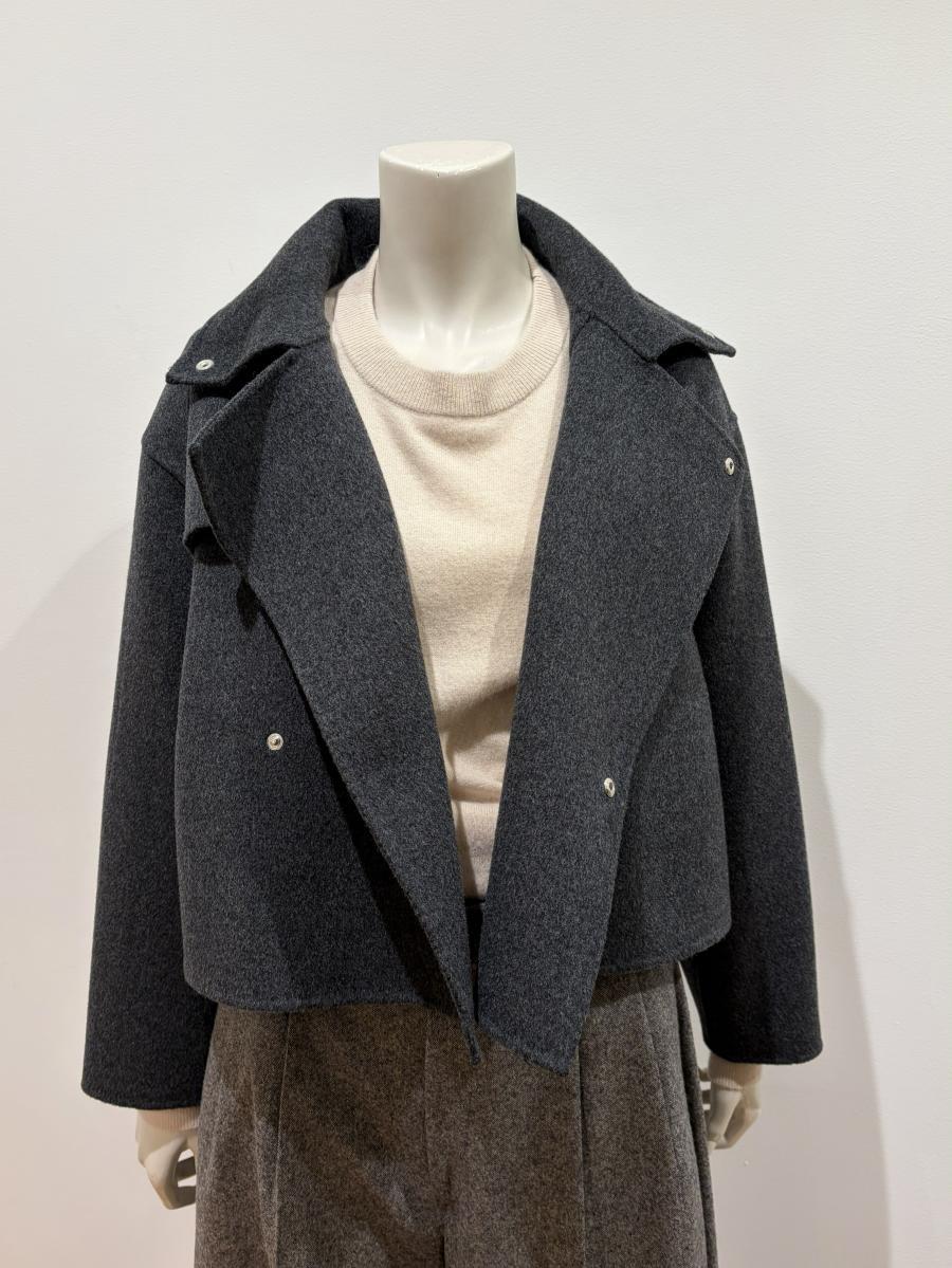 HYKE（ハイク）／LIGHT DOUBLE-FACED CROPPED TRENCH COAT（17614）