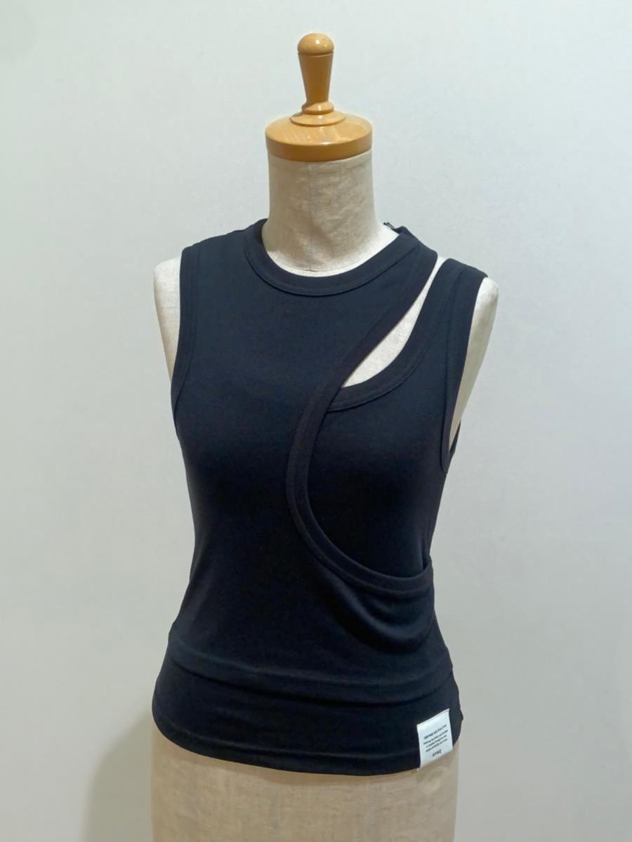 t★【新品・タグ付き】hykeハイクLAYERED TANK TOP TASLAN TWILL SLEEVELESS TOP-タスランツイルスリーブレストップ