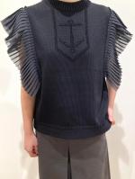 HYKE（ハイク）／ SLEEVELESS PLEATED GUERNSEY KNIT（11424）