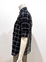 HYKE（ハイク）／SHEER BACK WINDOWPANE SHORT-SLV BLOUSE（15266）