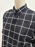 HYKE（ハイク）／SHEER BACK WINDOWPANE SHORT-SLV BLOUSE（15266）