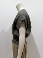 HYKE（ハイク）／LINEN SHIRRED BLOUSE（15269）