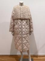 HYKE（ハイク）／FAUX SHEARLING -PANELED SHEER QUILTED COAT（17600）