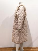 HYKE（ハイク）／FAUX SHEARLING -PANELED SHEER QUILTED COAT（17600）