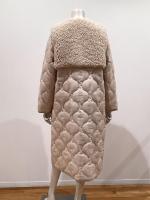 HYKE（ハイク）／FAUX SHEARLING -PANELED SHEER QUILTED COAT（17600）