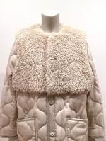 HYKE（ハイク）／FAUX SHEARLING -PANELED SHEER QUILTED COAT（17600）