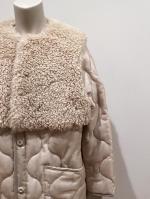 HYKE（ハイク）／FAUX SHEARLING -PANELED SHEER QUILTED COAT（17600）